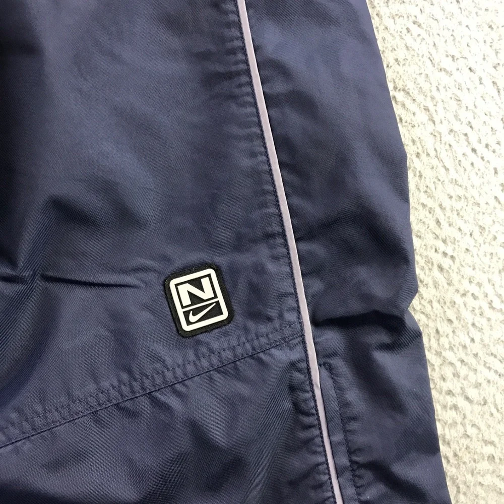 Vintage Nike Pants Mens Large Blue Baggy Cargo Nylon Zip Ankle Y2K Swoosh Nylon